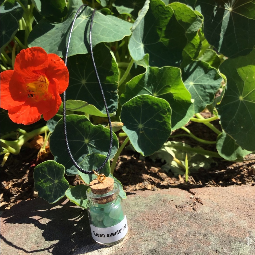 Crystals (Green aventurine) In A Bottle Mini